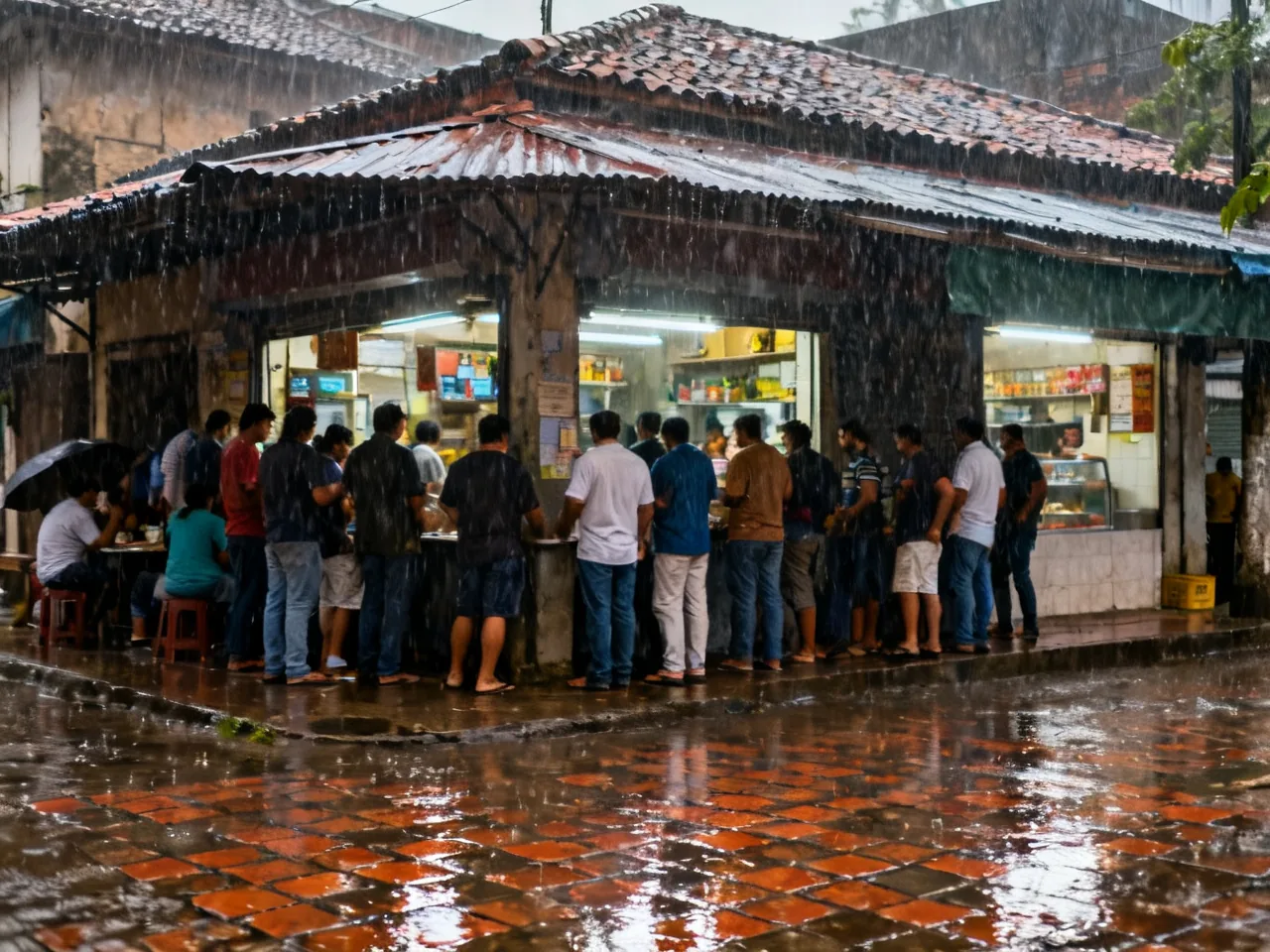 A Sudden Rain in China Taught Me to See the Eaves as Temporary Public Space