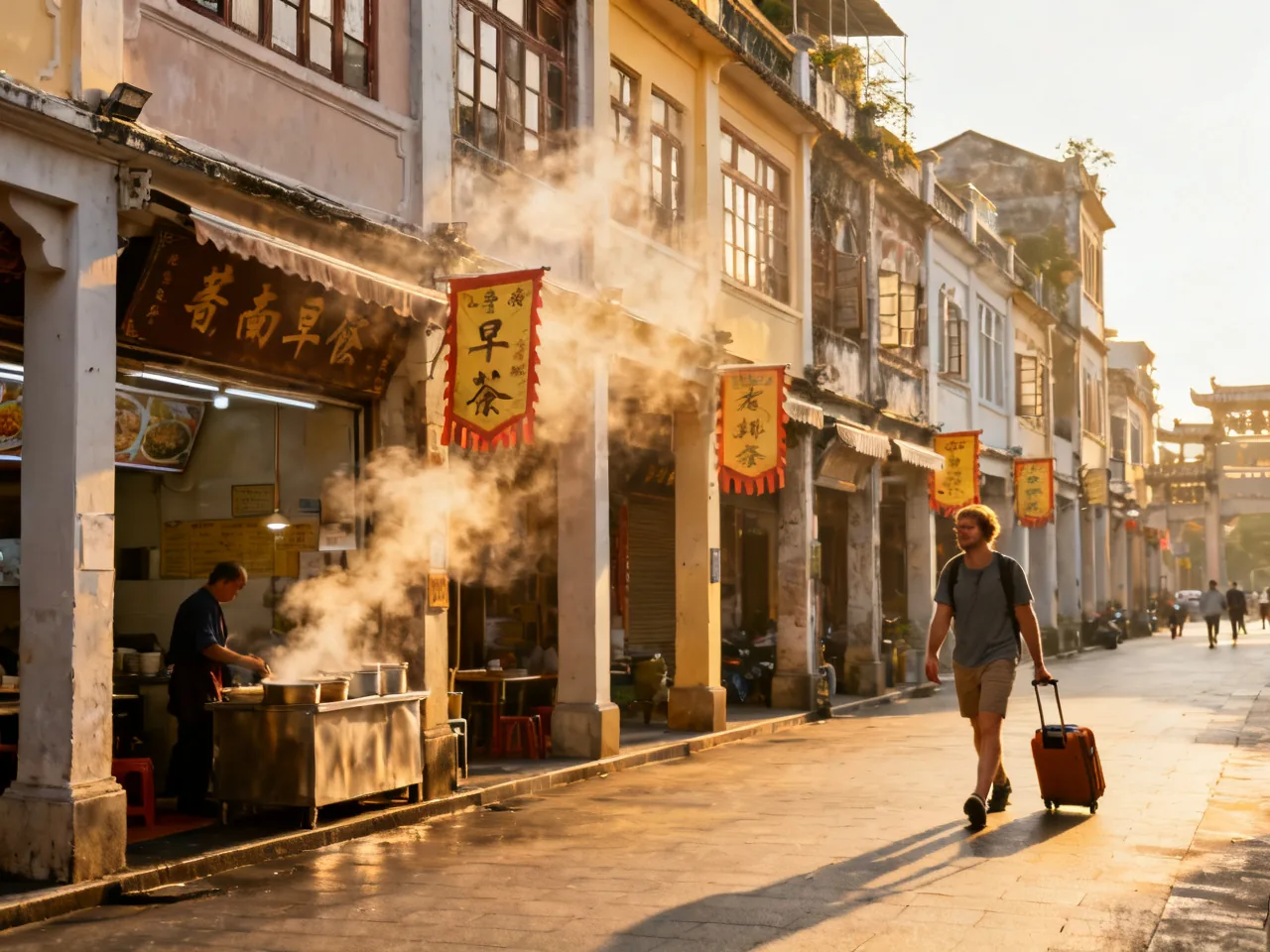 我在清晨的老街，跟着一碗热汤慢下来