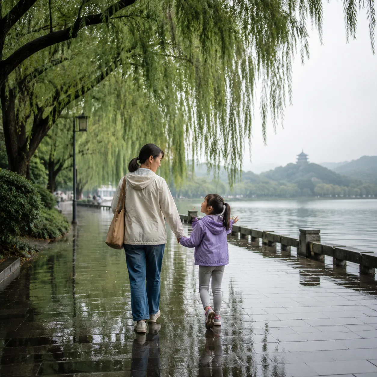On a Rainy Afternoon in Hangzhou, My Child Asked a Stranger to Play Together