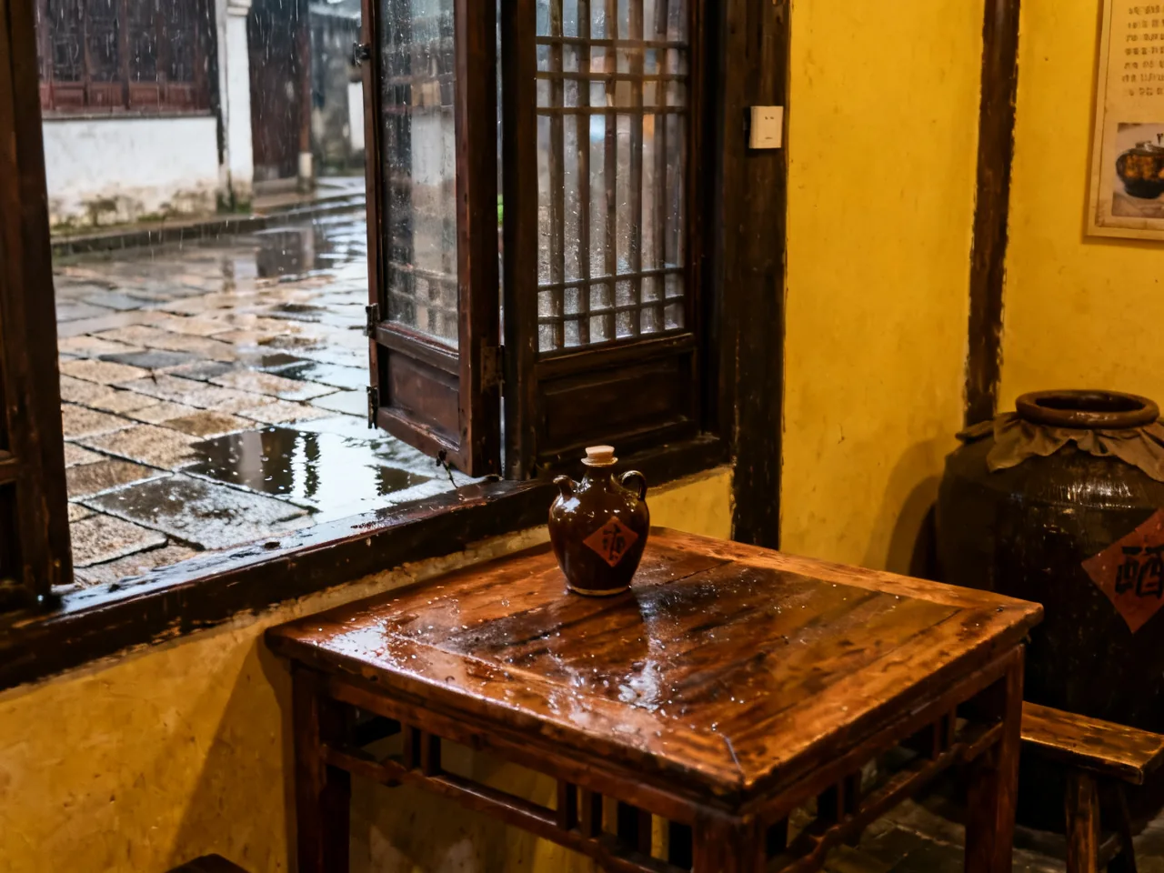 雨后的绍兴黄酒馆里，老板一句话让我重新理解“慢”