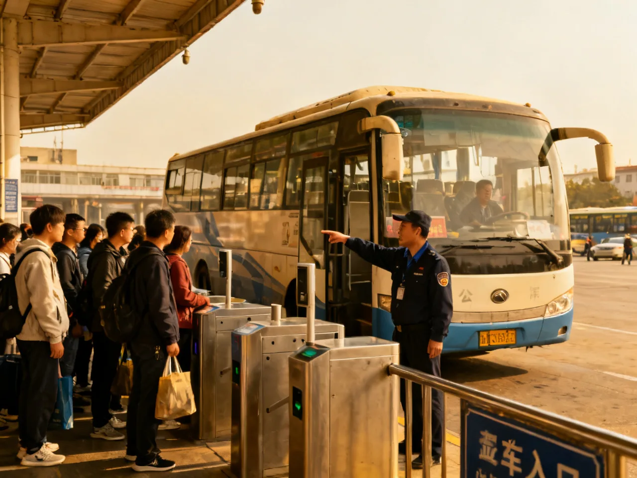我在中国县城汽车站学会先看人群走向，再找检票口