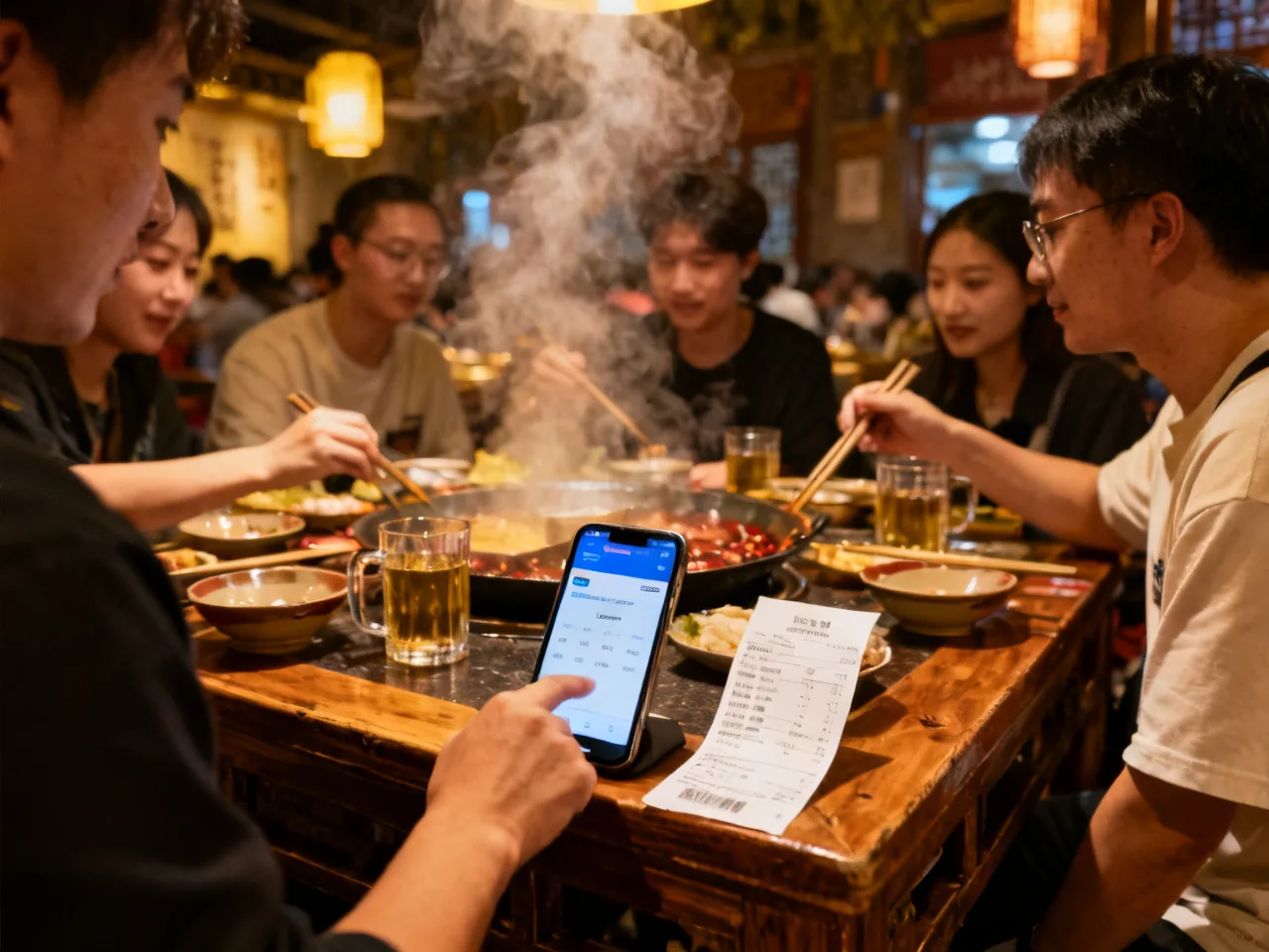 四个人一桌火锅，谁来先付？我在成都学会了中国式AA的真正节奏