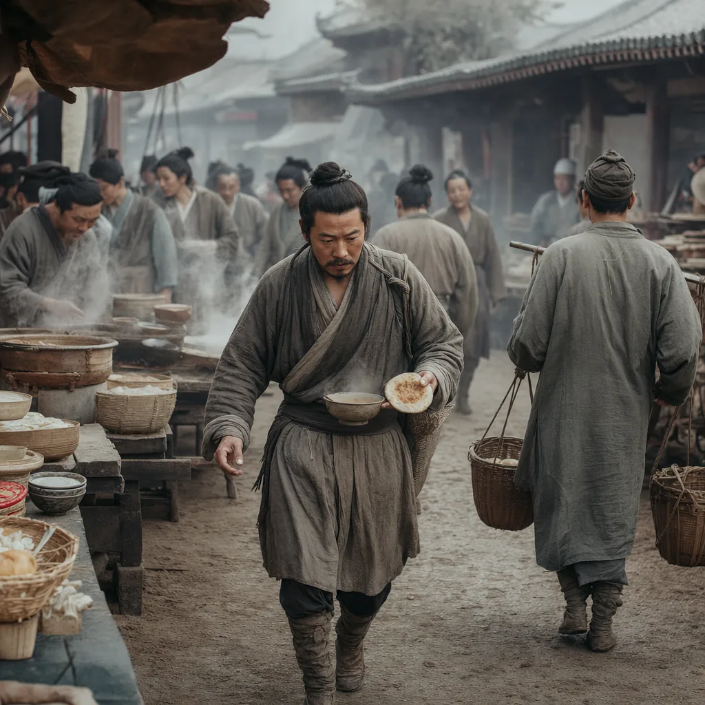 我一直以为唐代早点只是“种类多”，直到我站在晨市里闻见锅边和胡饼一起冒热气