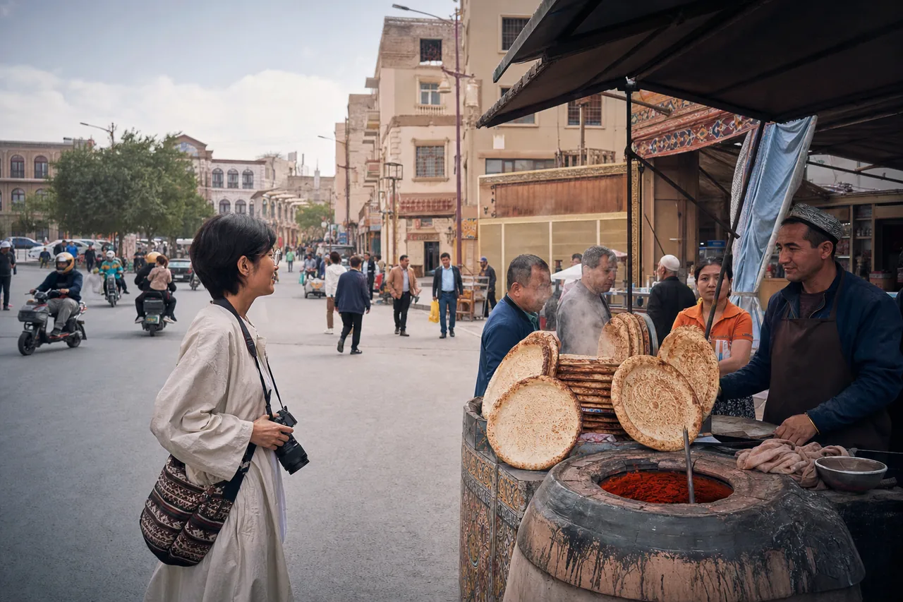 In Kashgar, It Was Not a Landmark but a Fresh Naan Beside the Crossing That Made Me Stop
