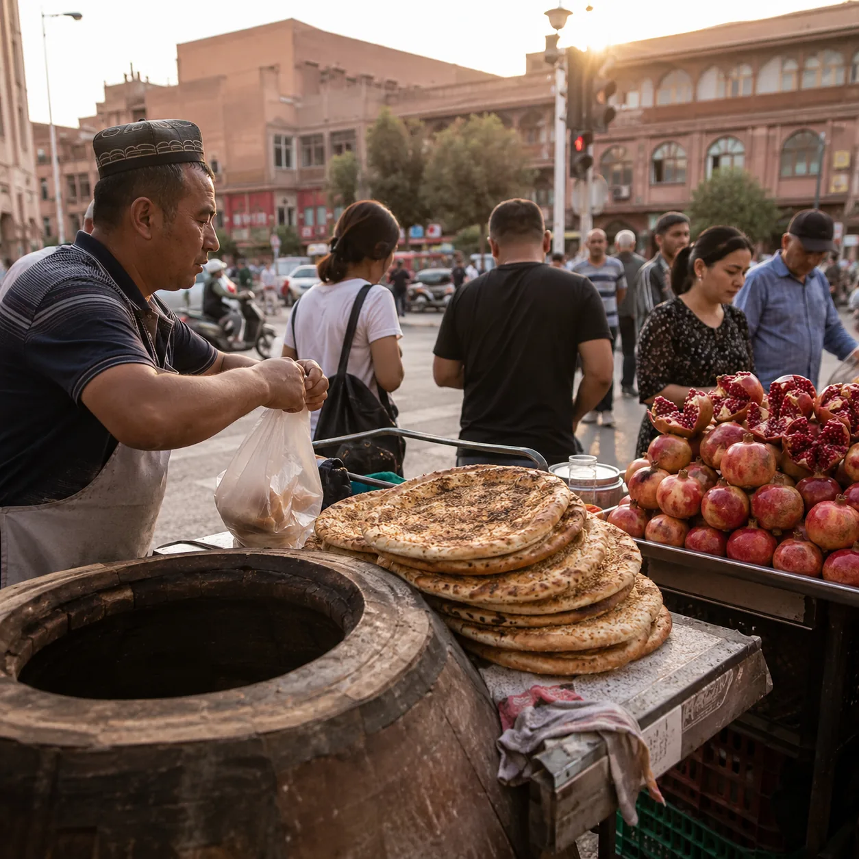 In Kashgar, It Was Not a Landmark but a Fresh Naan Beside the Crossing That Made Me Stop