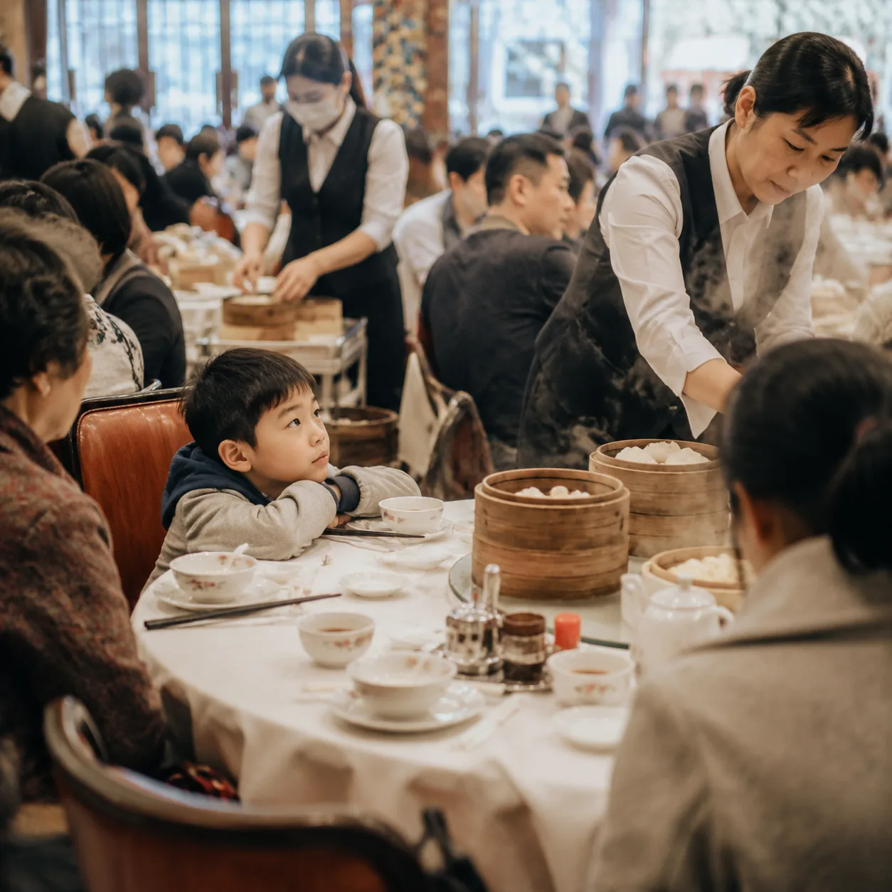 广州早茶桌上，孩子先学会了听，再学会了说