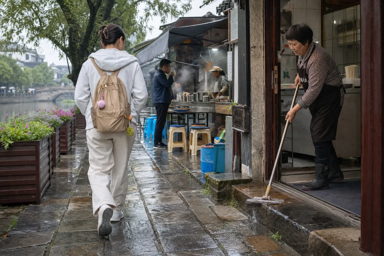 扬州雨后最动人的，不是园子名气，而是鞋底碰到湿石板的那一下