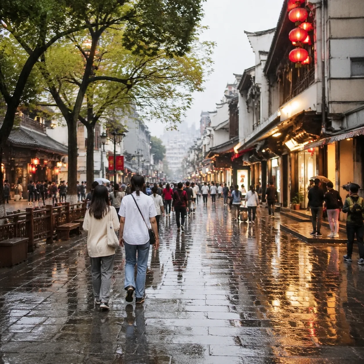 When Pozi Street Began to Shine After Rain, I Stopped Racing Changsha