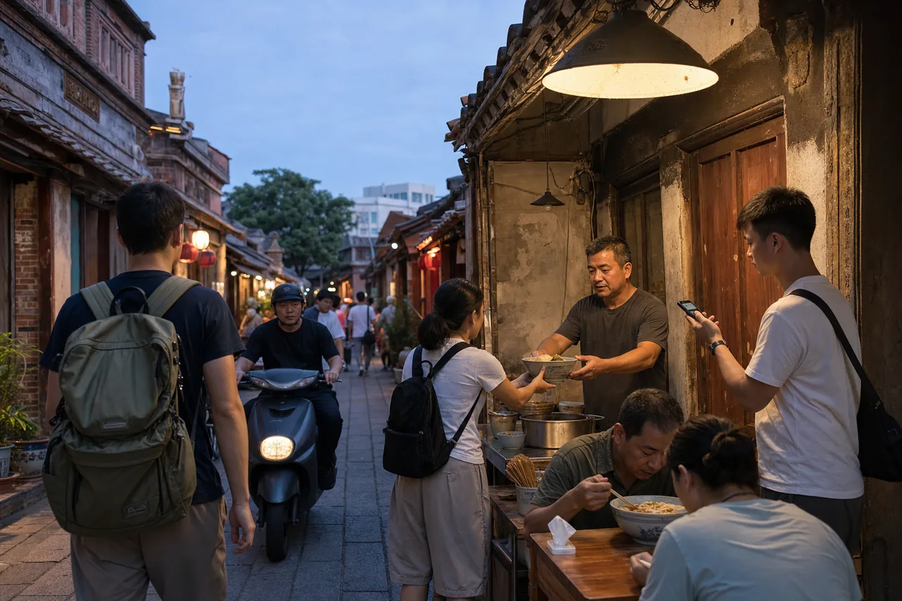 Once Night Falls on West Street in Quanzhou, One Round Lamp Can Warm Both Noodles and Human Feeling