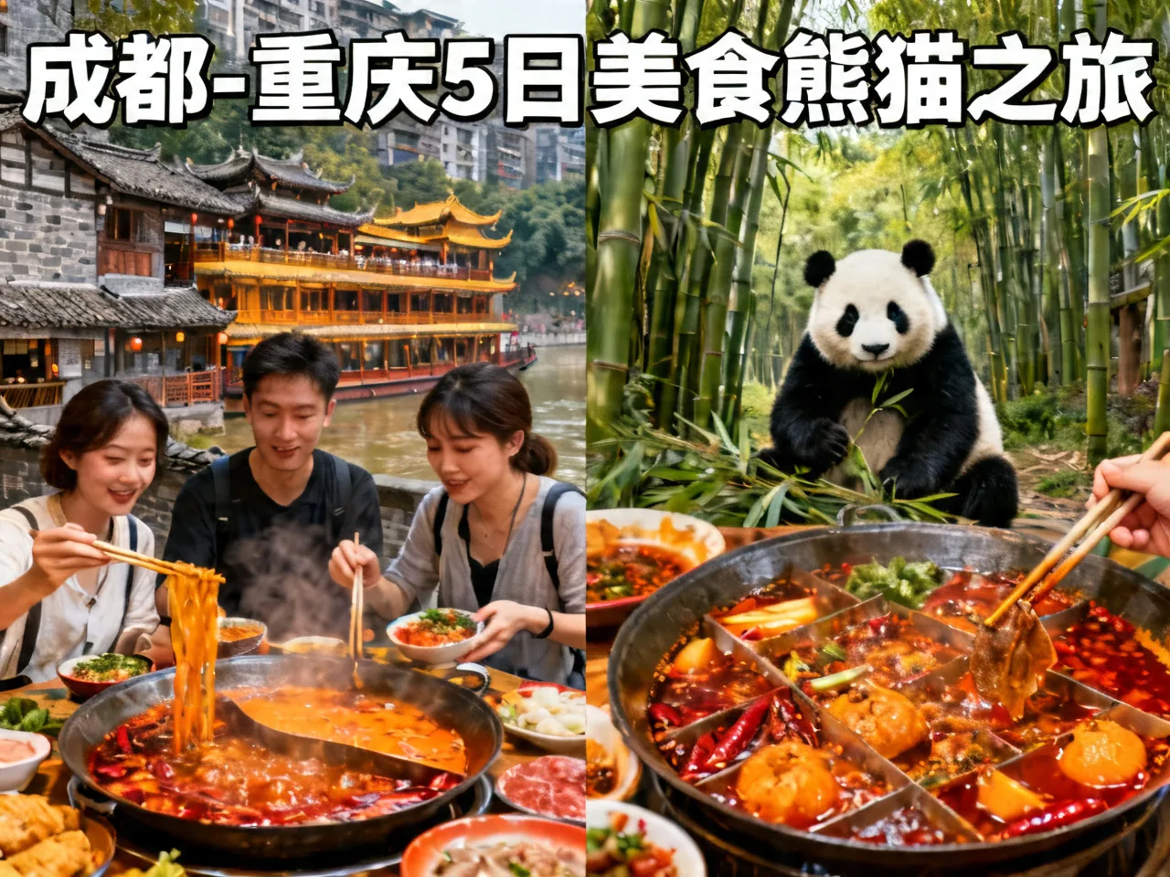 成都-重庆5日美食与熊猫行程